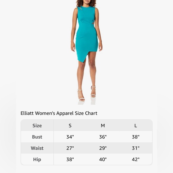 Elliatt Teal Cutout Dress size Small - Picture 3 of 8
